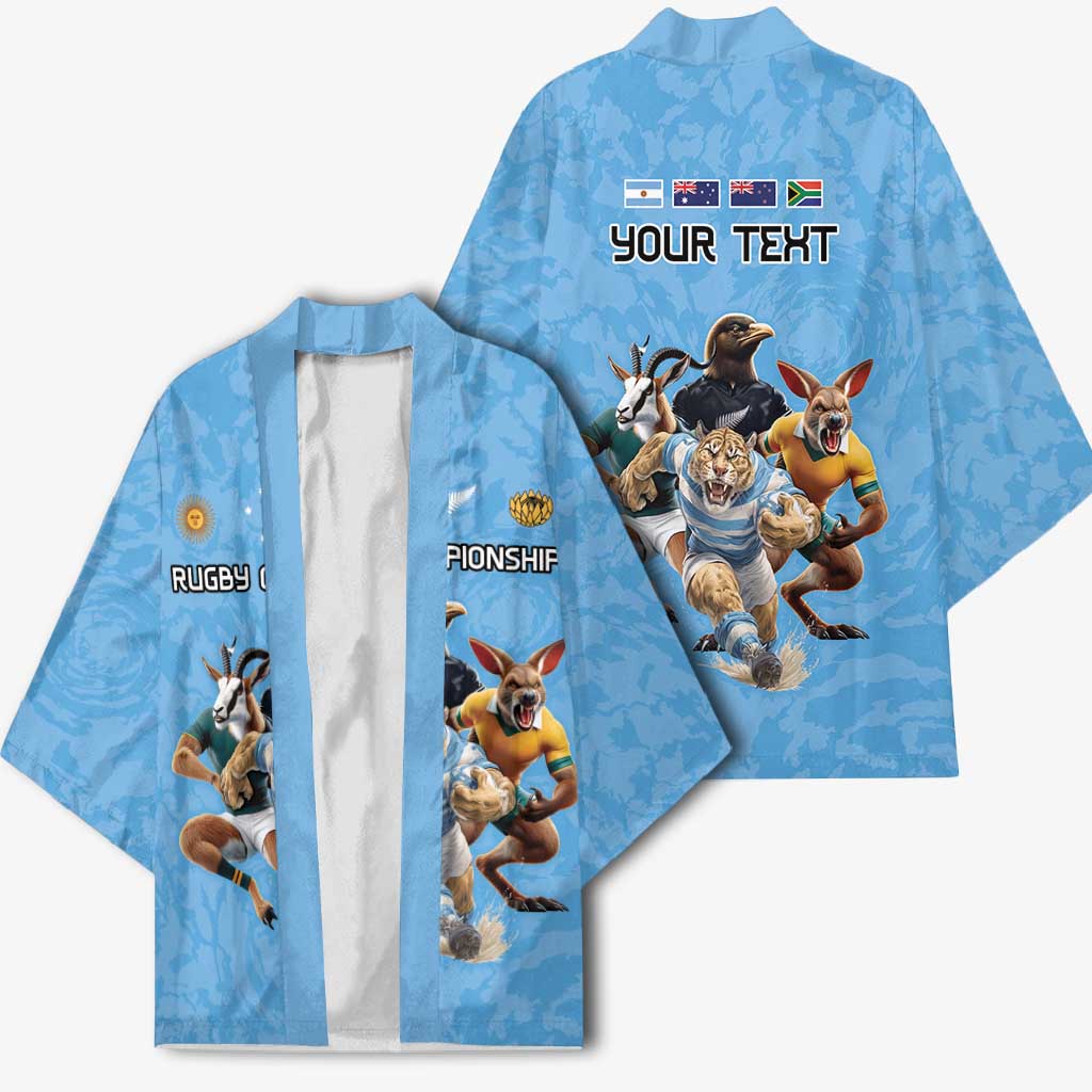 Custom Rugby Southern Hemisphere Kimono Argentina AUNZ South Africa Mascot Blue - Polynesian Pride