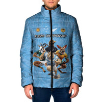 Custom Rugby Southern Hemisphere Padded Jacket Argentina AUNZ South Africa Mascot Blue LT9 Men Blue - Polynesian Pride