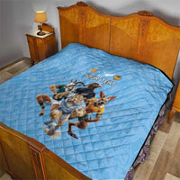 Custom Rugby Southern Hemisphere Quilt Argentina AUNZ South Africa Mascot Blue - Polynesian Pride