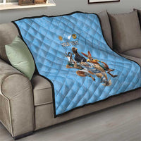 Custom Rugby Southern Hemisphere Quilt Argentina AUNZ South Africa Mascot Blue - Polynesian Pride