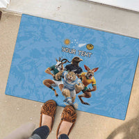 Custom Rugby Southern Hemisphere Rubber Doormat Argentina AUNZ South Africa Mascot Blue LT9 - Polynesian Pride