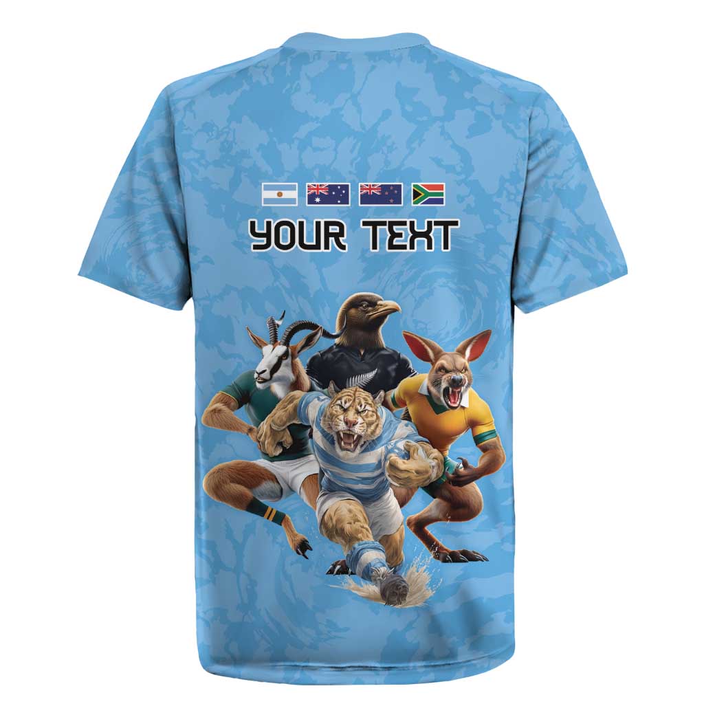 Custom Rugby Southern Hemisphere Rugby Jersey Argentina AUNZ South Africa Mascot Blue LT9 - Polynesian Pride