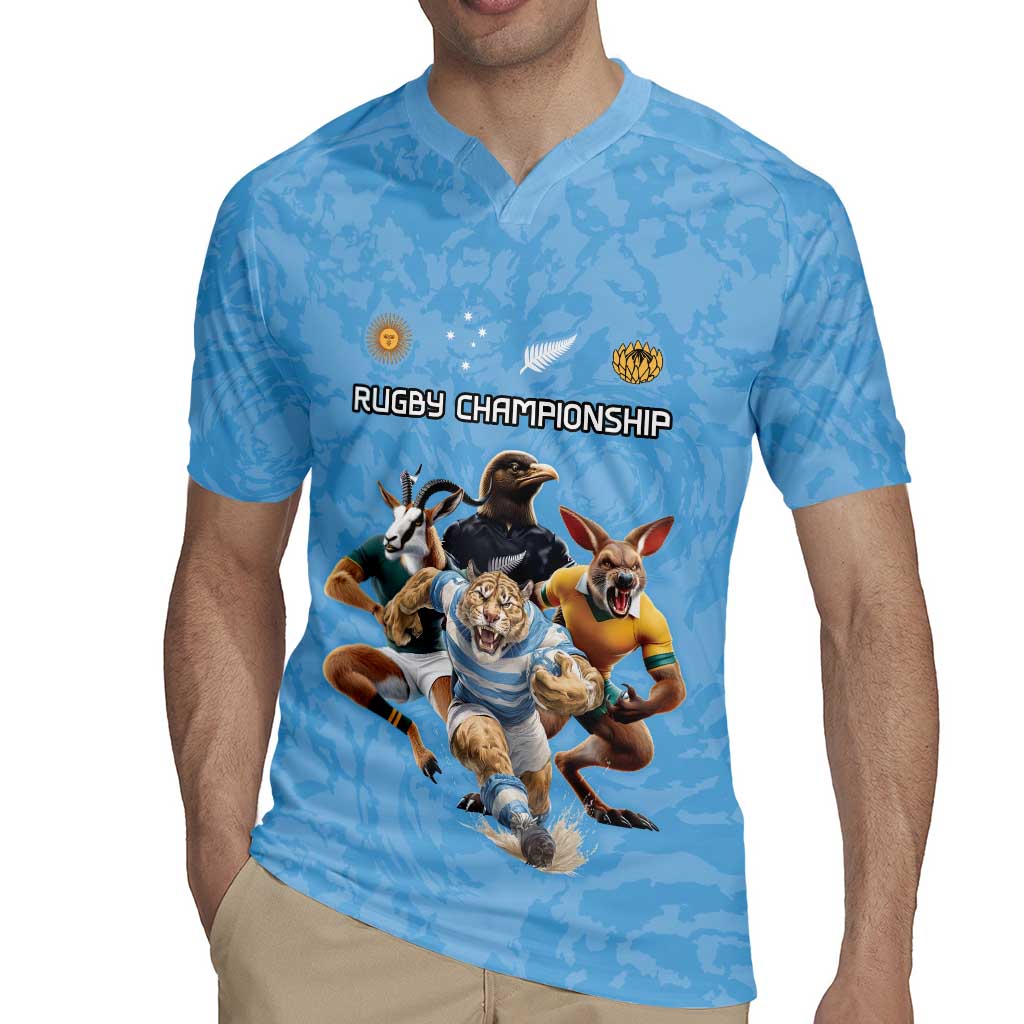 Custom Rugby Southern Hemisphere Rugby Jersey Argentina AUNZ South Africa Mascot Blue LT9 - Polynesian Pride