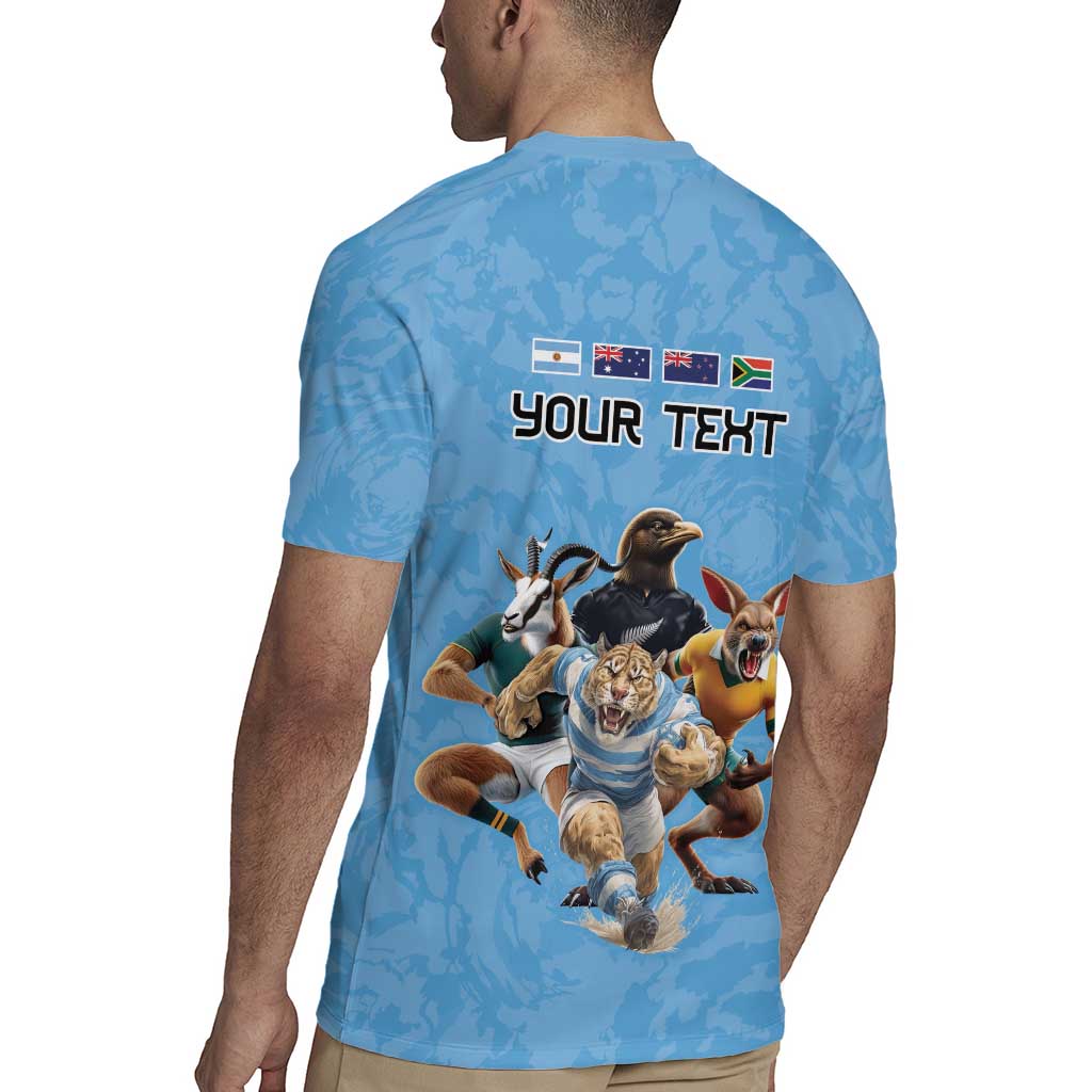 Custom Rugby Southern Hemisphere Rugby Jersey Argentina AUNZ South Africa Mascot Blue LT9 - Polynesian Pride