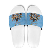 Custom Rugby Southern Hemisphere Slide Sandals Argentina AUNZ South Africa Mascot Blue LT9 Blue - Polynesian Pride