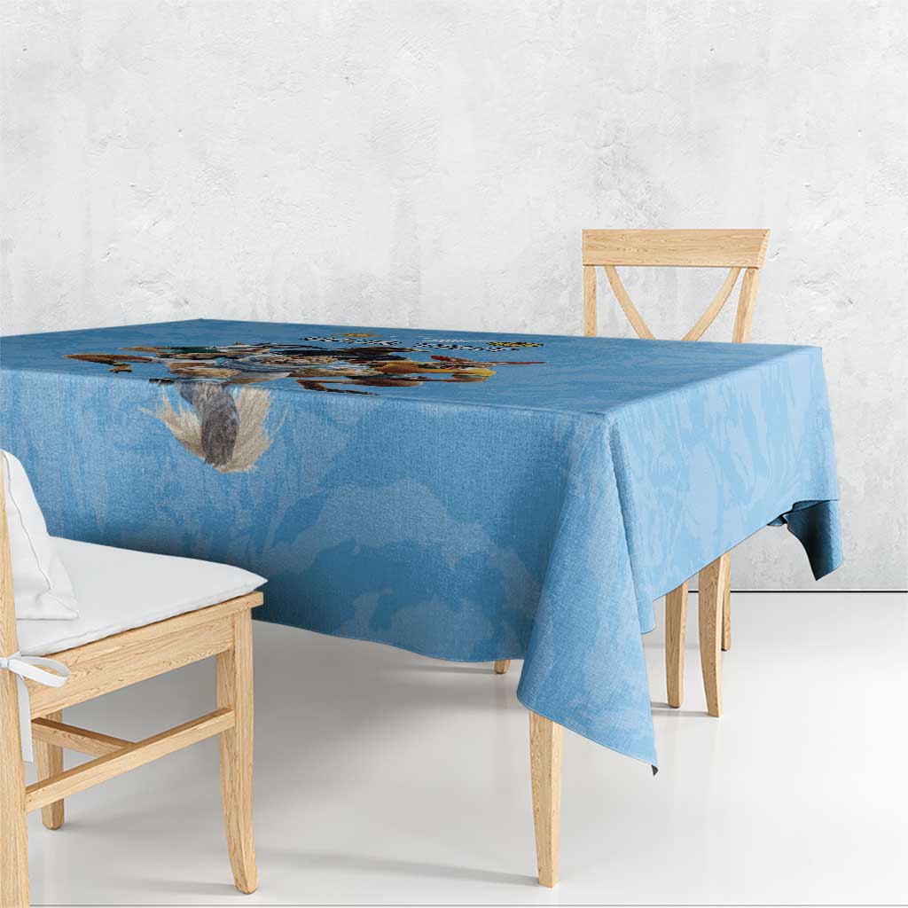 Custom Rugby Southern Hemisphere Tablecloth Argentina AUNZ South Africa Mascot Blue LT9 - Polynesian Pride