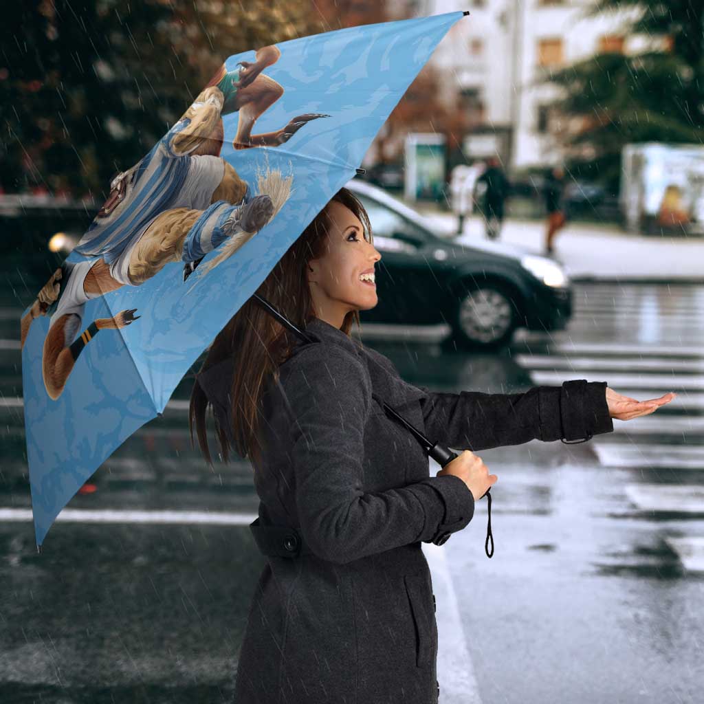 Custom Rugby Southern Hemisphere Umbrella Argentina AUNZ South Africa Mascot Blue LT9 - Polynesian Pride