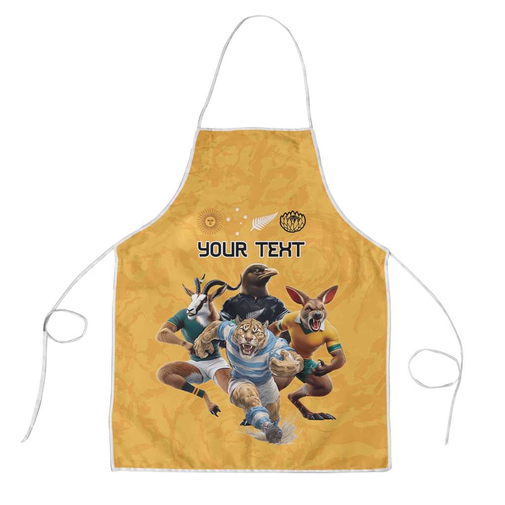 Custom Rugby Southern Hemisphere Apron Argentina AUNZ South Africa Mascot Gold LT9 Gold - Polynesian Pride