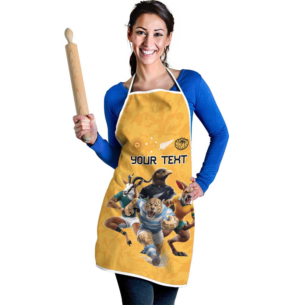 Custom Rugby Southern Hemisphere Apron Argentina AUNZ South Africa Mascot Gold LT9 - Polynesian Pride