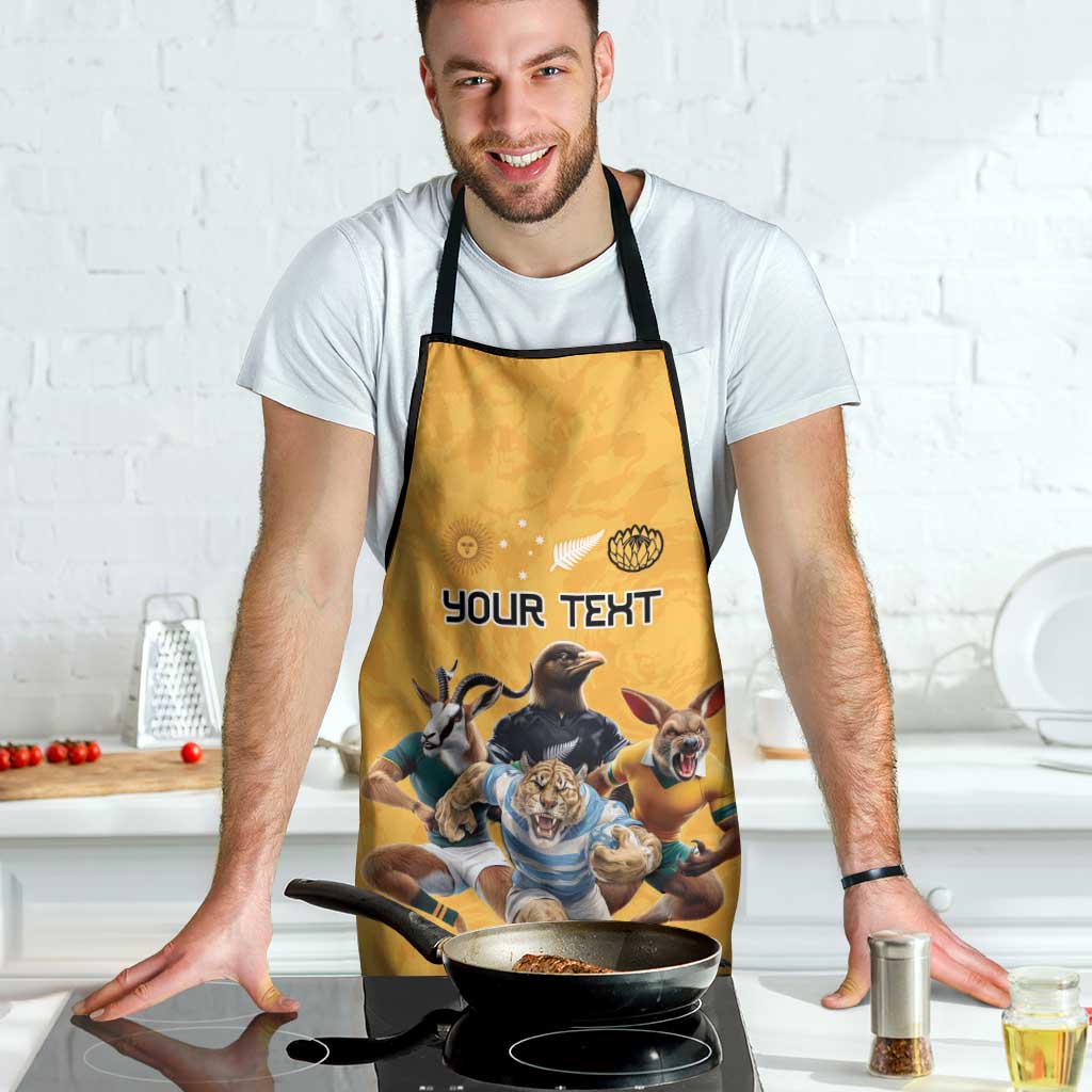 Custom Rugby Southern Hemisphere Apron Argentina AUNZ South Africa Mascot Gold LT9 - Polynesian Pride