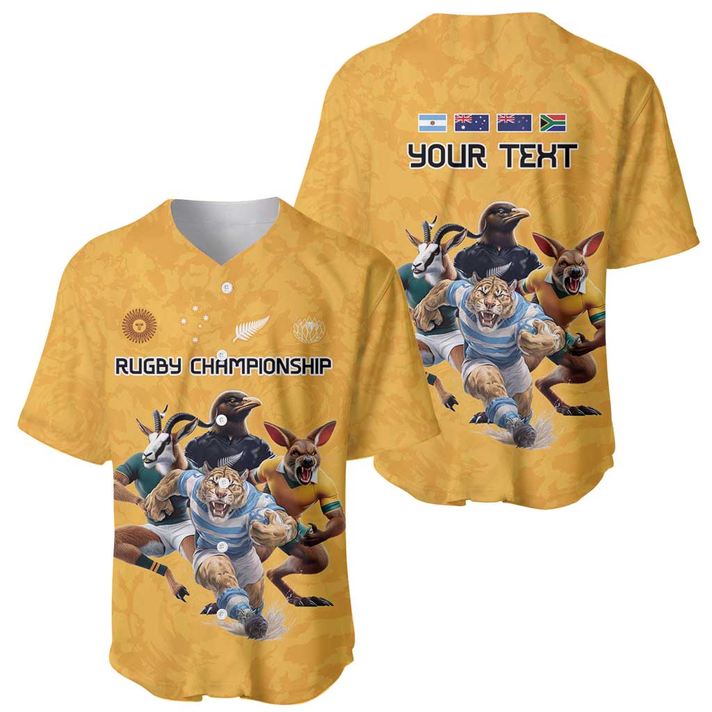 Custom Rugby Southern Hemisphere Baseball Jersey Argentina AUNZ South Africa Mascot Gold - Polynesian Pride