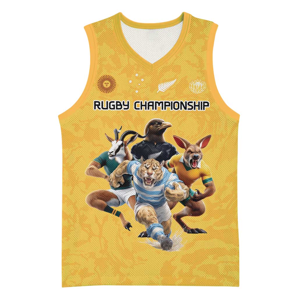 Custom Rugby Southern Hemisphere Basketball Jersey Argentina AUNZ South Africa Mascot Gold LT9 Unisex Gold - Polynesian Pride