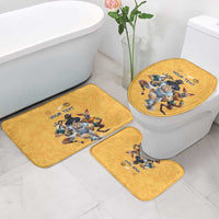 Custom Rugby Southern Hemisphere Bathroom Set Argentina AUNZ South Africa Mascot Gold LT9 - Polynesian Pride