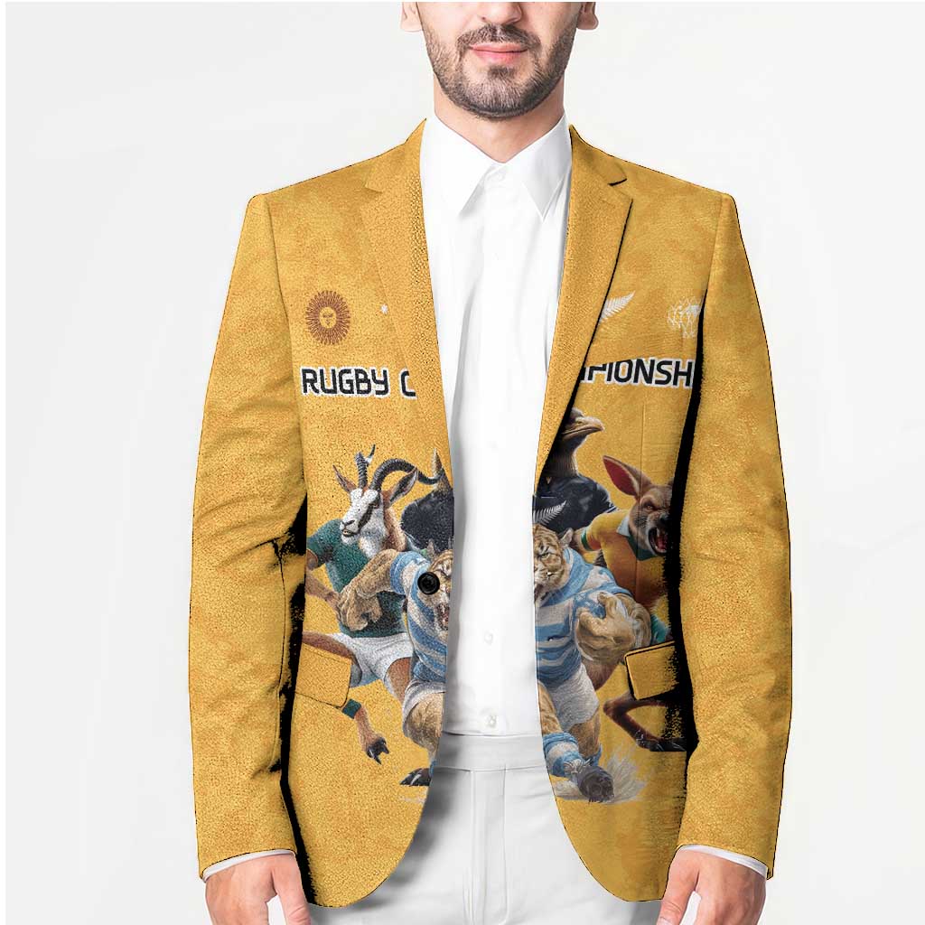 Custom Rugby Southern Hemisphere Blazer Argentina AUNZ South Africa Mascot Gold LT9 - Polynesian Pride