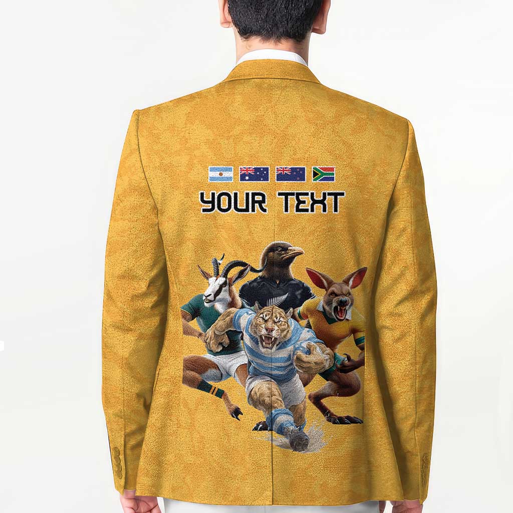 Custom Rugby Southern Hemisphere Blazer Argentina AUNZ South Africa Mascot Gold LT9 - Polynesian Pride