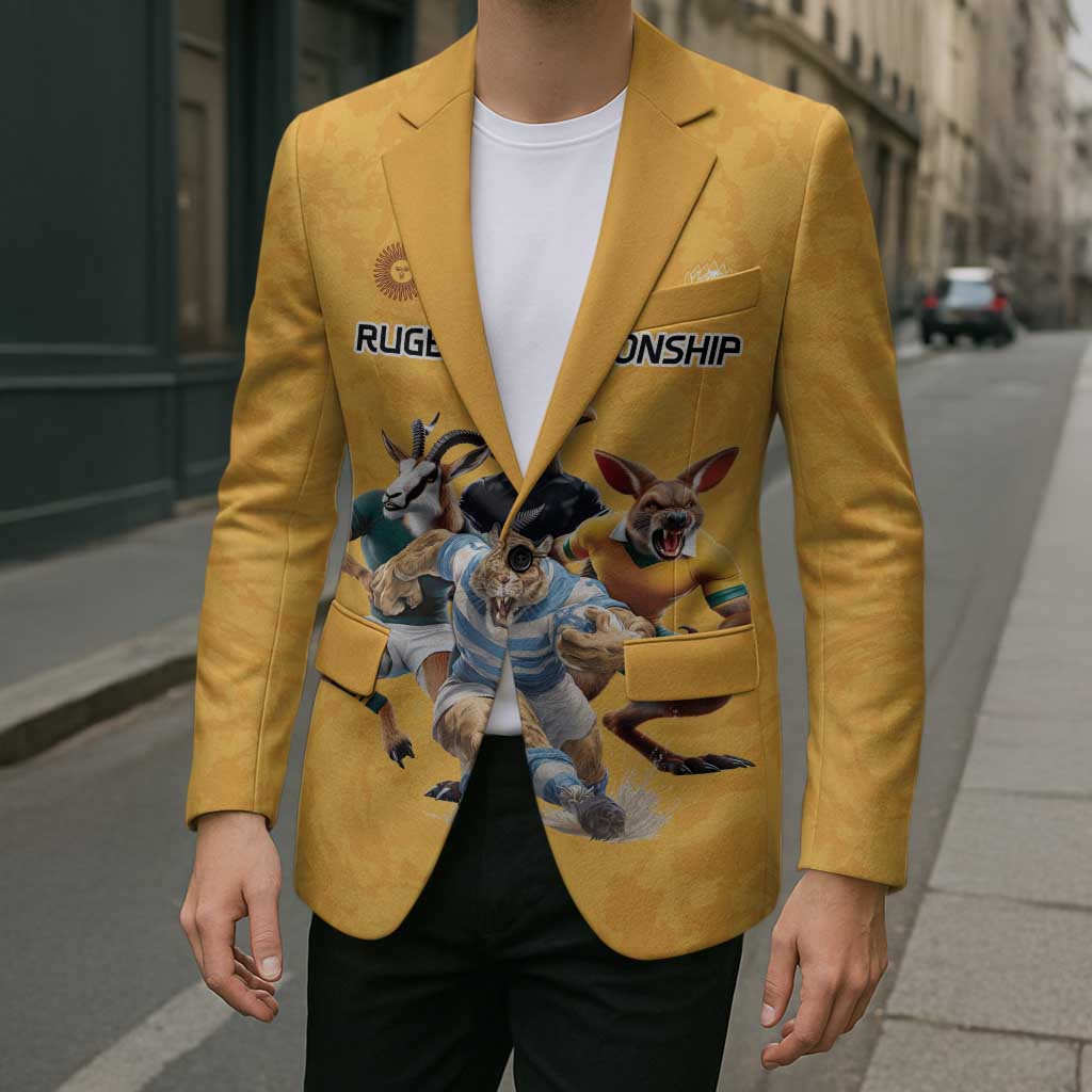 Custom Rugby Southern Hemisphere Blazer Argentina AUNZ South Africa Mascot Gold LT9 - Polynesian Pride