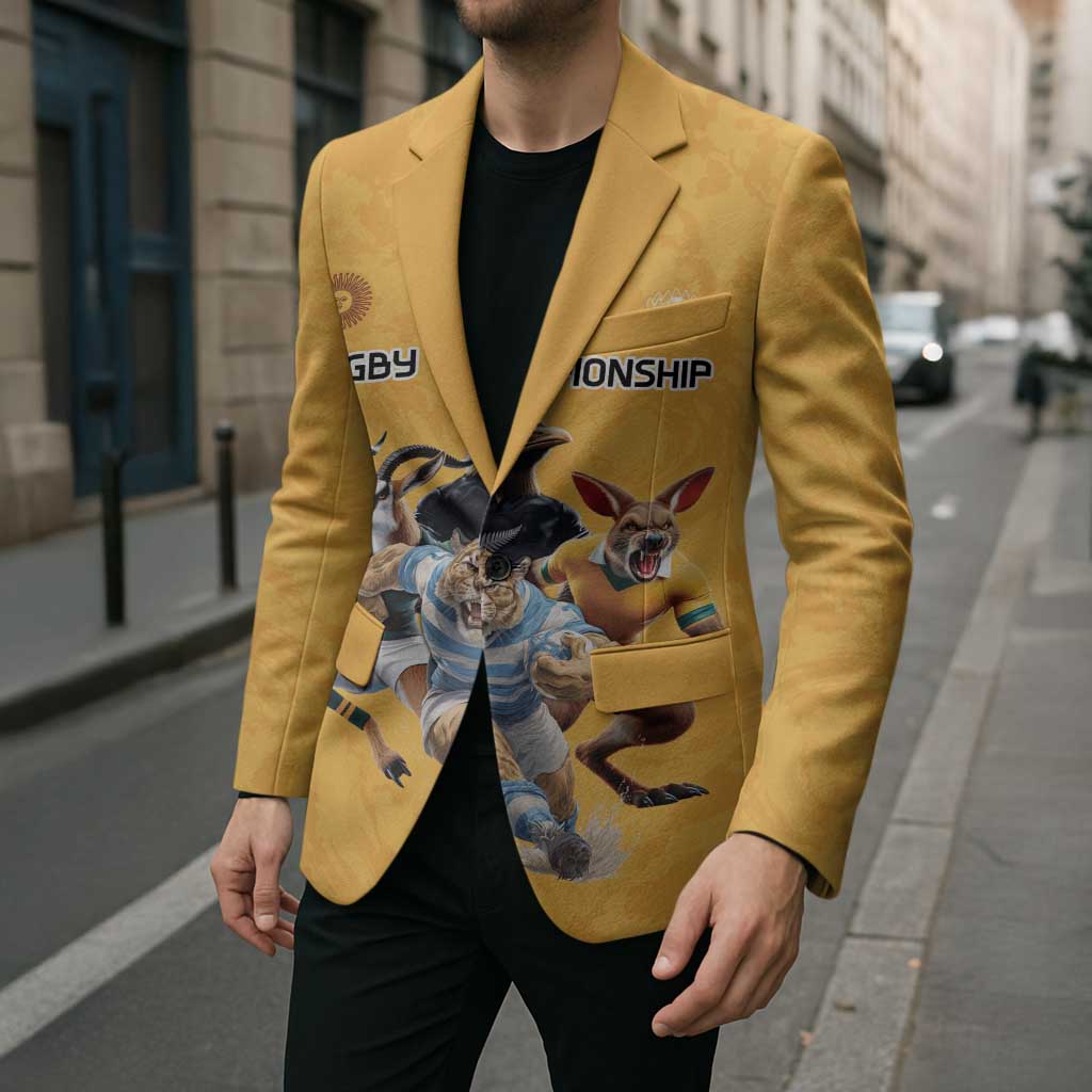Custom Rugby Southern Hemisphere Blazer Argentina AUNZ South Africa Mascot Gold LT9 - Polynesian Pride