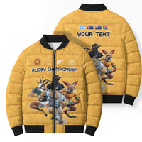 Custom Rugby Southern Hemisphere Bomber Puffer Jacket Argentina AUNZ South Africa Mascot Gold LT9 - Polynesian Pride