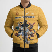 Custom Rugby Southern Hemisphere Bomber Puffer Jacket Argentina AUNZ South Africa Mascot Gold LT9 - Polynesian Pride