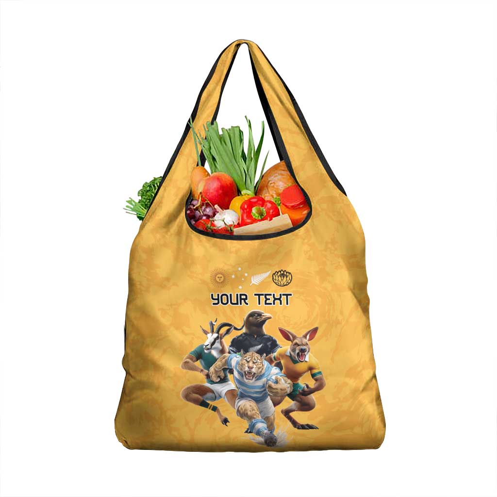 Custom Rugby Southern Hemisphere Grocery Bag Argentina AUNZ South Africa Mascot Gold LT9 1-pack One Size Gold - Polynesian Pride