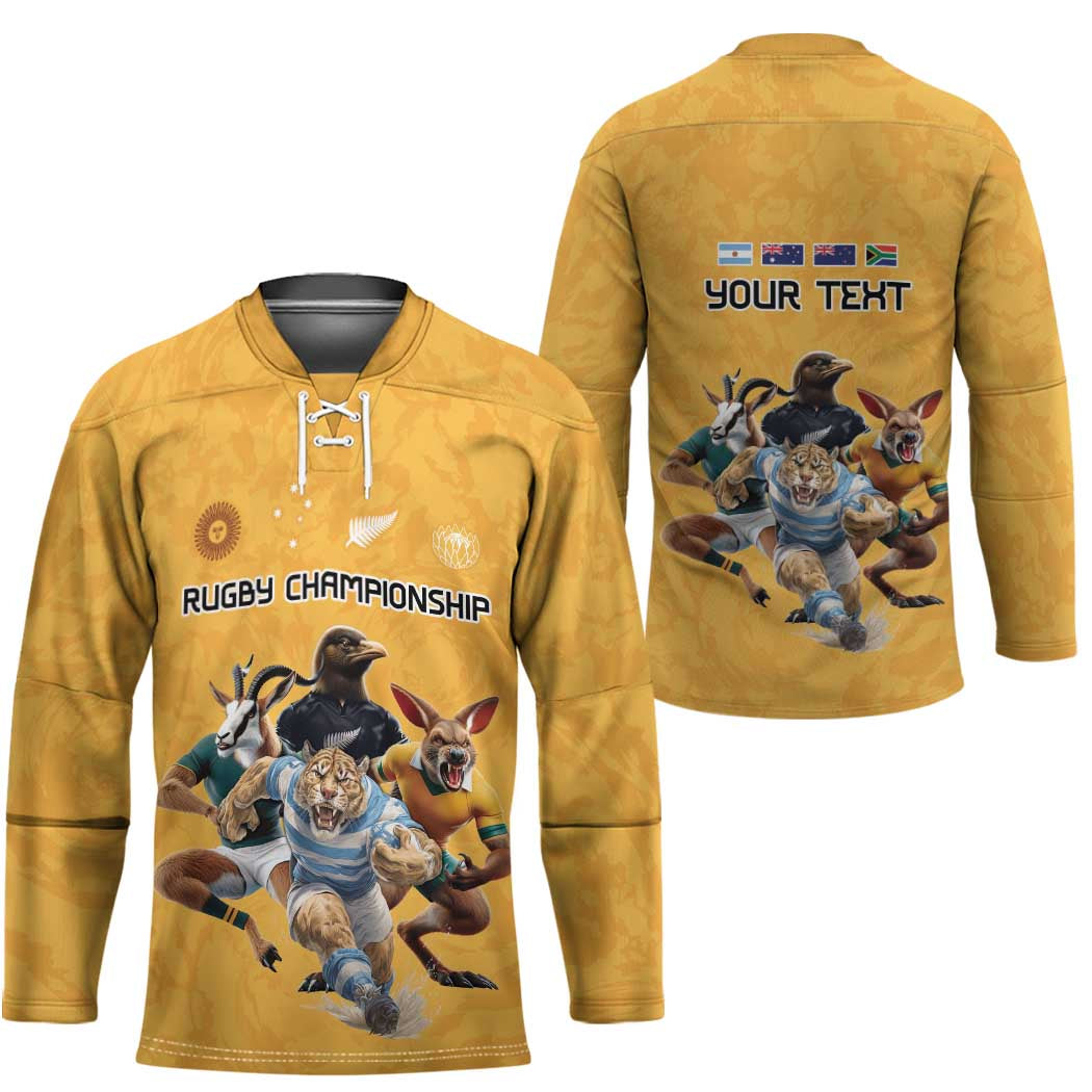 Custom Rugby Southern Hemisphere Hockey Jersey Argentina AUNZ South Africa Mascot Gold - Polynesian Pride