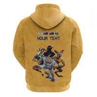 Custom Rugby Southern Hemisphere Hoodie Argentina AUNZ South Africa Mascot Gold - Polynesian Pride