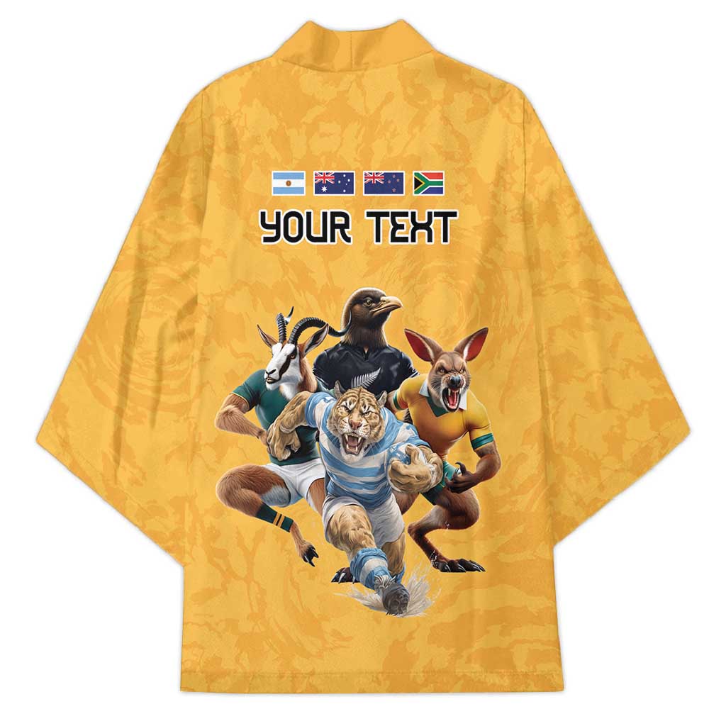 Custom Rugby Southern Hemisphere Kimono Argentina AUNZ South Africa Mascot Gold - Polynesian Pride