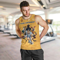 Custom Rugby Southern Hemisphere Men Tank Top Argentina AUNZ South Africa Mascot Gold - Polynesian Pride