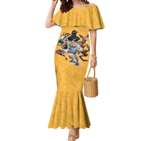 Custom Rugby Southern Hemisphere Mermaid Dress Argentina AUNZ South Africa Mascot Gold - Polynesian Pride