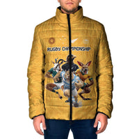 Custom Rugby Southern Hemisphere Padded Jacket Argentina AUNZ South Africa Mascot Gold LT9 Men Gold - Polynesian Pride