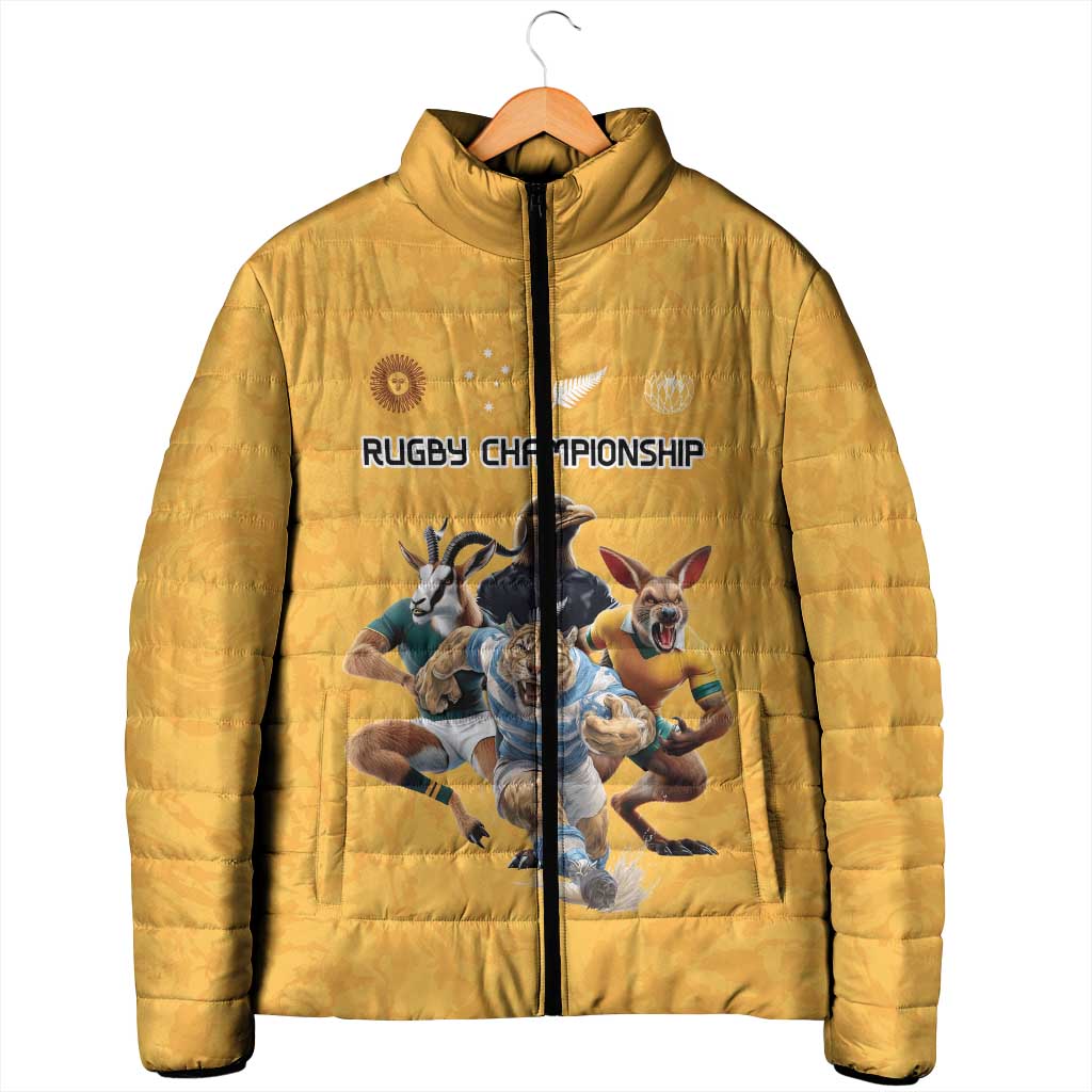 Custom Rugby Southern Hemisphere Padded Jacket Argentina AUNZ South Africa Mascot Gold LT9 - Polynesian Pride
