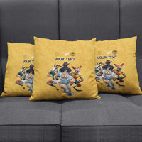 Custom Rugby Southern Hemisphere Pillow Cover Argentina AUNZ South Africa Mascot Gold - Polynesian Pride