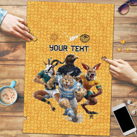 Custom Rugby Southern Hemisphere Puzzle Argentina AUNZ South Africa Mascot Gold LT9 Gold - Polynesian Pride