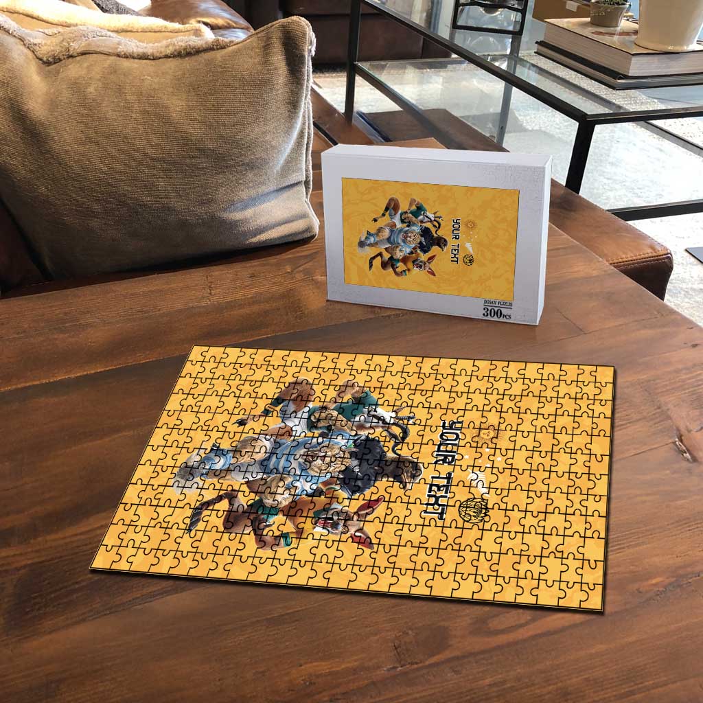 Custom Rugby Southern Hemisphere Puzzle Argentina AUNZ South Africa Mascot Gold LT9 - Polynesian Pride
