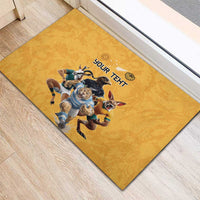 Custom Rugby Southern Hemisphere Rubber Doormat Argentina AUNZ South Africa Mascot Gold LT9 - Polynesian Pride