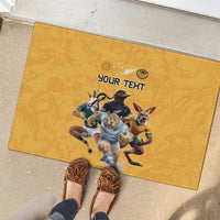 Custom Rugby Southern Hemisphere Rubber Doormat Argentina AUNZ South Africa Mascot Gold LT9 - Polynesian Pride