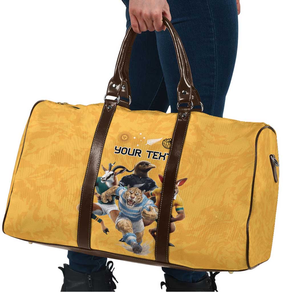 Custom Rugby Southern Hemisphere Travel Bag Argentina AUNZ South Africa Mascot Gold - Polynesian Pride