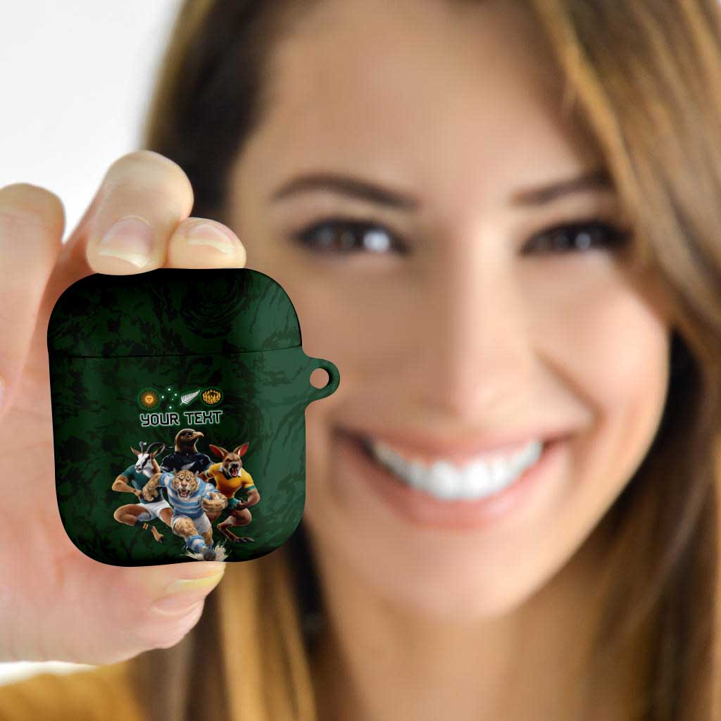Custom Rugby Southern Hemisphere AirPods Case Argentina AUNZ South Africa Mascot Green LT9 Green - Polynesian Pride