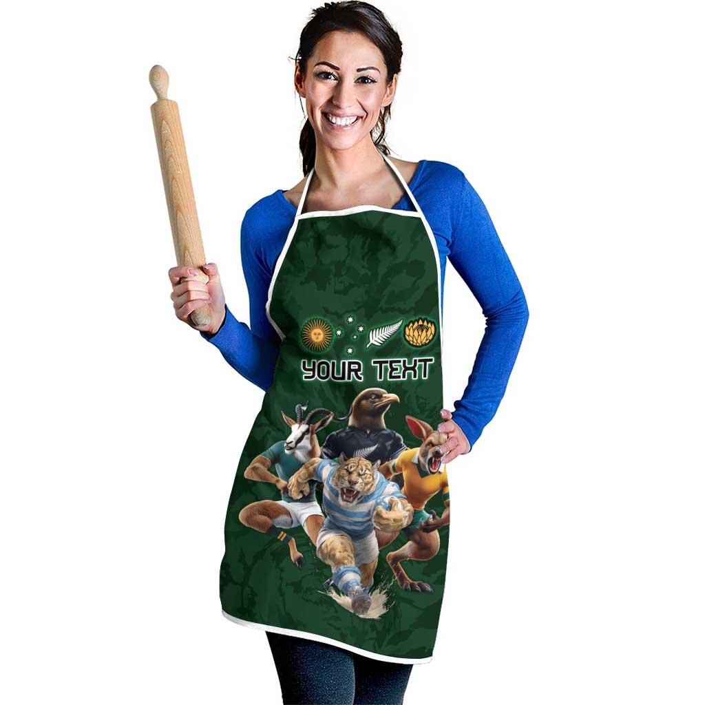 Custom Rugby Southern Hemisphere Apron Argentina AUNZ South Africa Mascot Green LT9 - Polynesian Pride