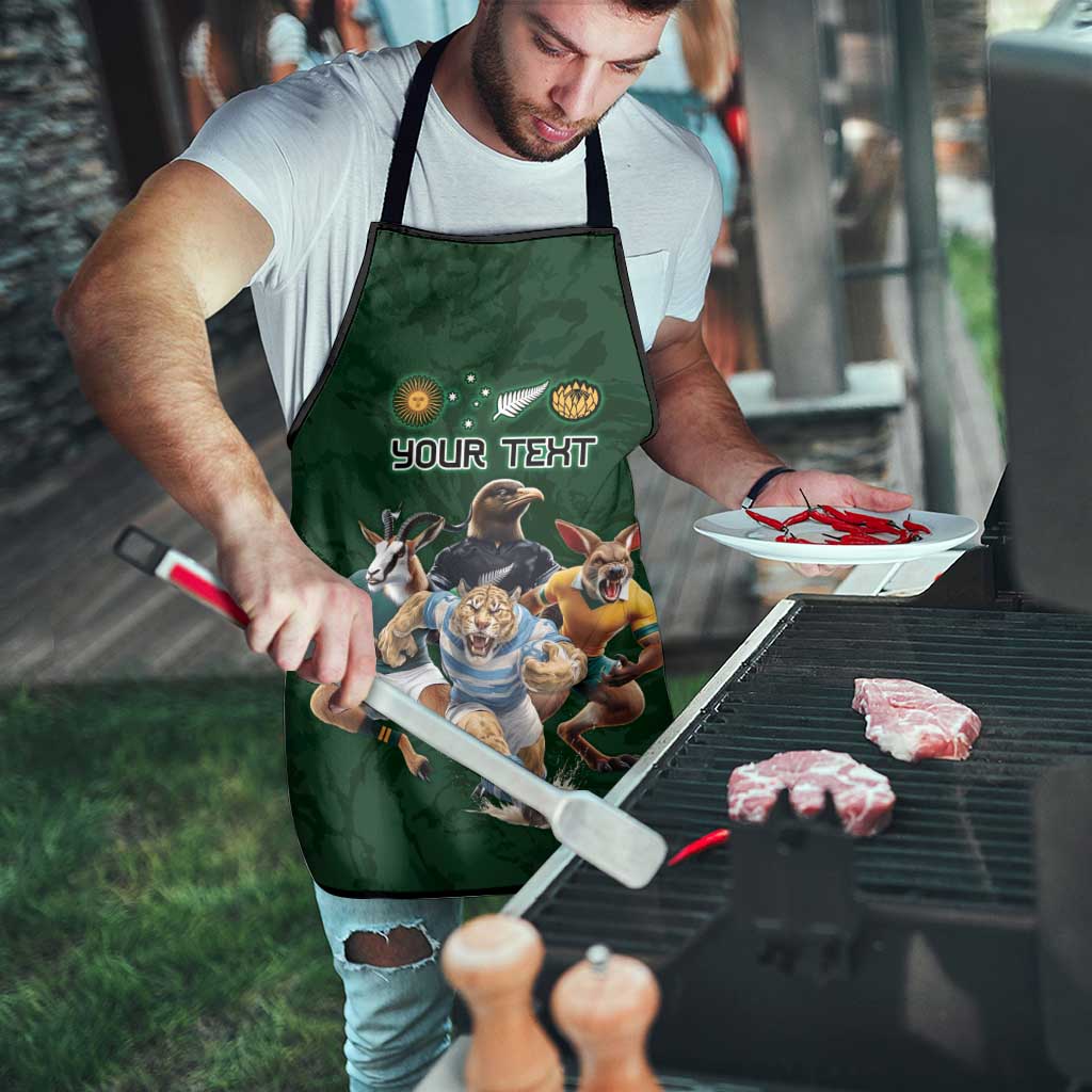 Custom Rugby Southern Hemisphere Apron Argentina AUNZ South Africa Mascot Green LT9 - Polynesian Pride