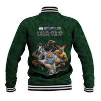 Custom Rugby Southern Hemisphere Baseball Jacket Argentina AUNZ South Africa Mascot Green LT9 - Polynesian Pride