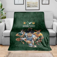 Custom Rugby Southern Hemisphere Blanket Argentina AUNZ South Africa Mascot Green - Polynesian Pride