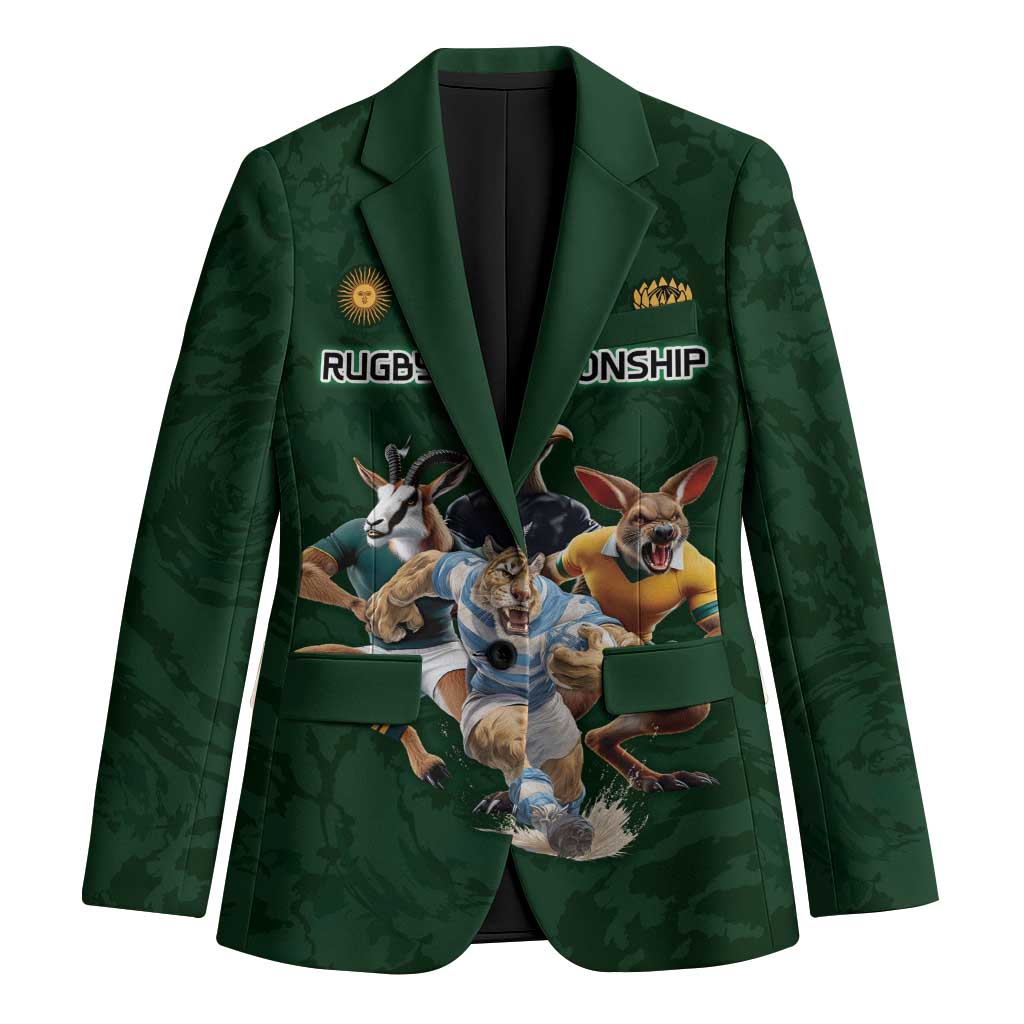 Custom Rugby Southern Hemisphere Blazer Argentina AUNZ South Africa Mascot Green LT9 Unisex Green - Polynesian Pride