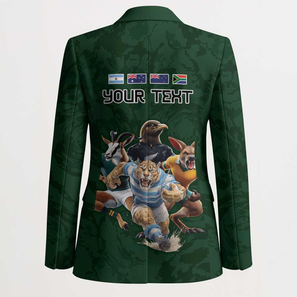Custom Rugby Southern Hemisphere Blazer Argentina AUNZ South Africa Mascot Green LT9 - Polynesian Pride