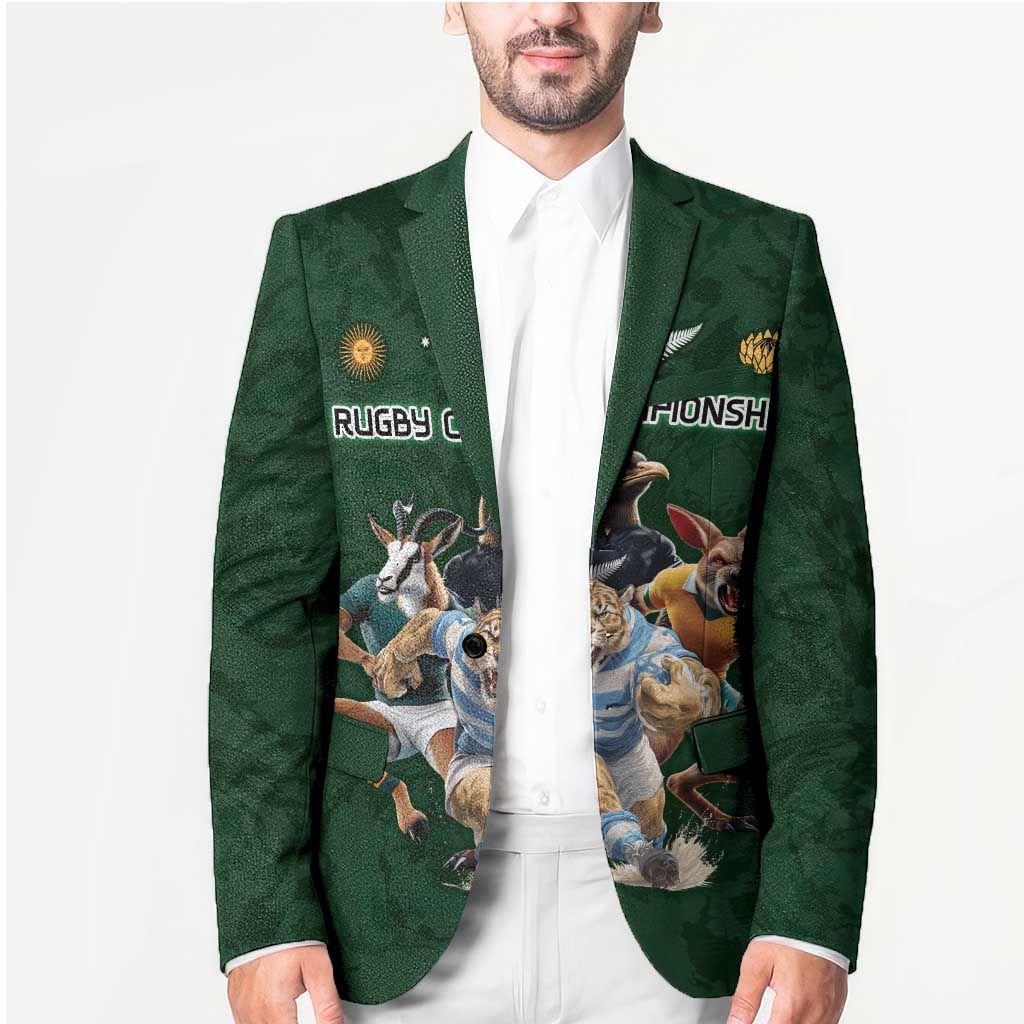 Custom Rugby Southern Hemisphere Blazer Argentina AUNZ South Africa Mascot Green LT9 - Polynesian Pride