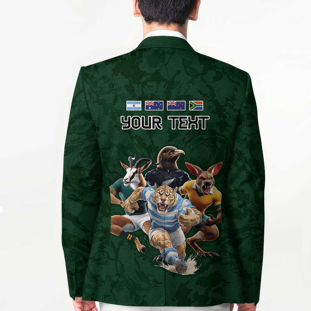Custom Rugby Southern Hemisphere Blazer Argentina AUNZ South Africa Mascot Green LT9 - Polynesian Pride