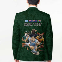 Custom Rugby Southern Hemisphere Blazer Argentina AUNZ South Africa Mascot Green LT9 - Polynesian Pride