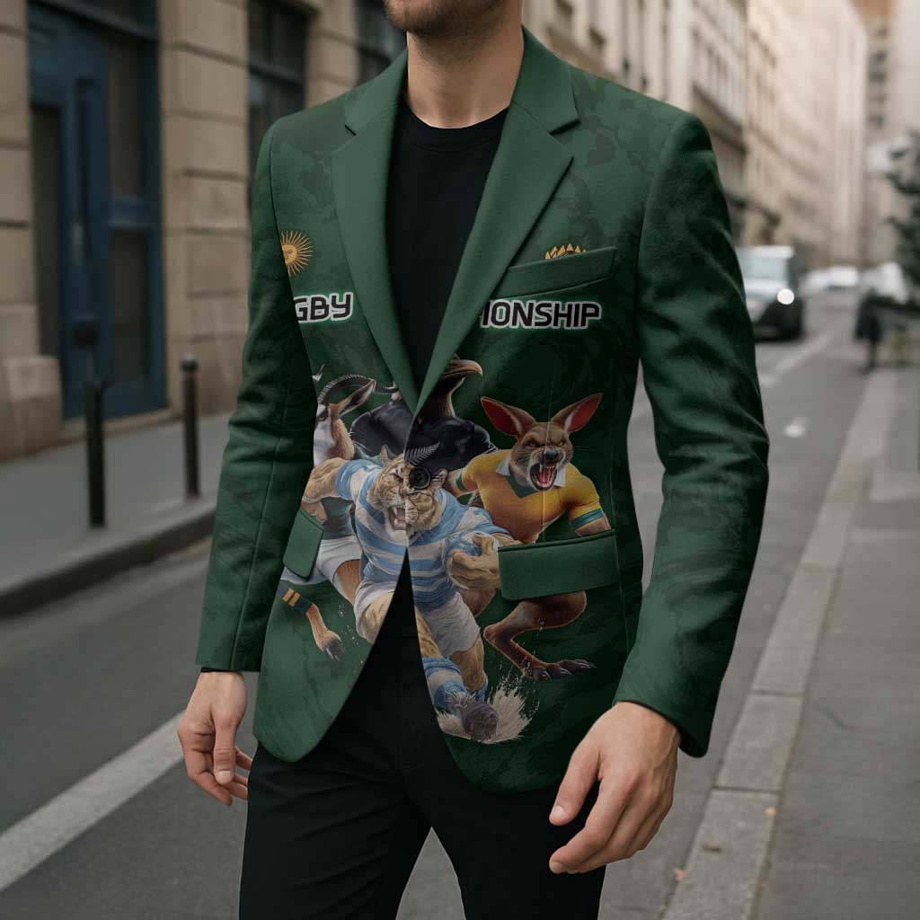 Custom Rugby Southern Hemisphere Blazer Argentina AUNZ South Africa Mascot Green LT9 - Polynesian Pride