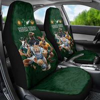 Custom Rugby Southern Hemisphere Car Seat Cover Argentina AUNZ South Africa Mascot Green - Polynesian Pride