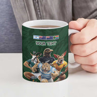 Custom Rugby Southern Hemisphere Ceramic Mug Argentina AUNZ South Africa Mascot Green LT9 - Polynesian Pride